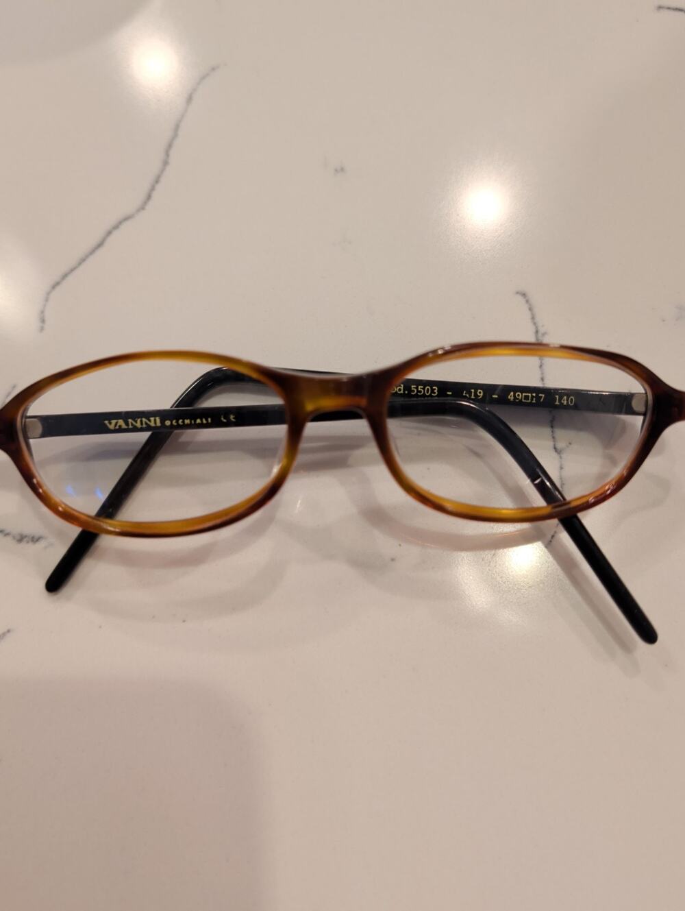 Vanni Occhiali 5503 Tortoise Oval Eyeglasses, Made in Italy, 49-17-140